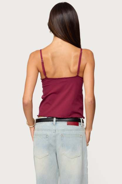 Glendon Babydoll Top - BURGUNDY
