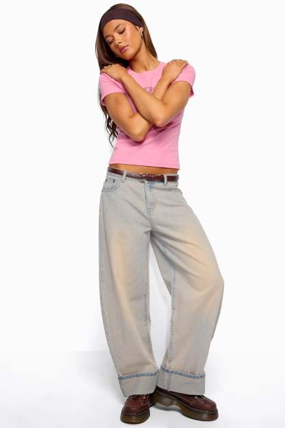 Kella Low Rise Baggy Jeans - LIGHT-BLUE