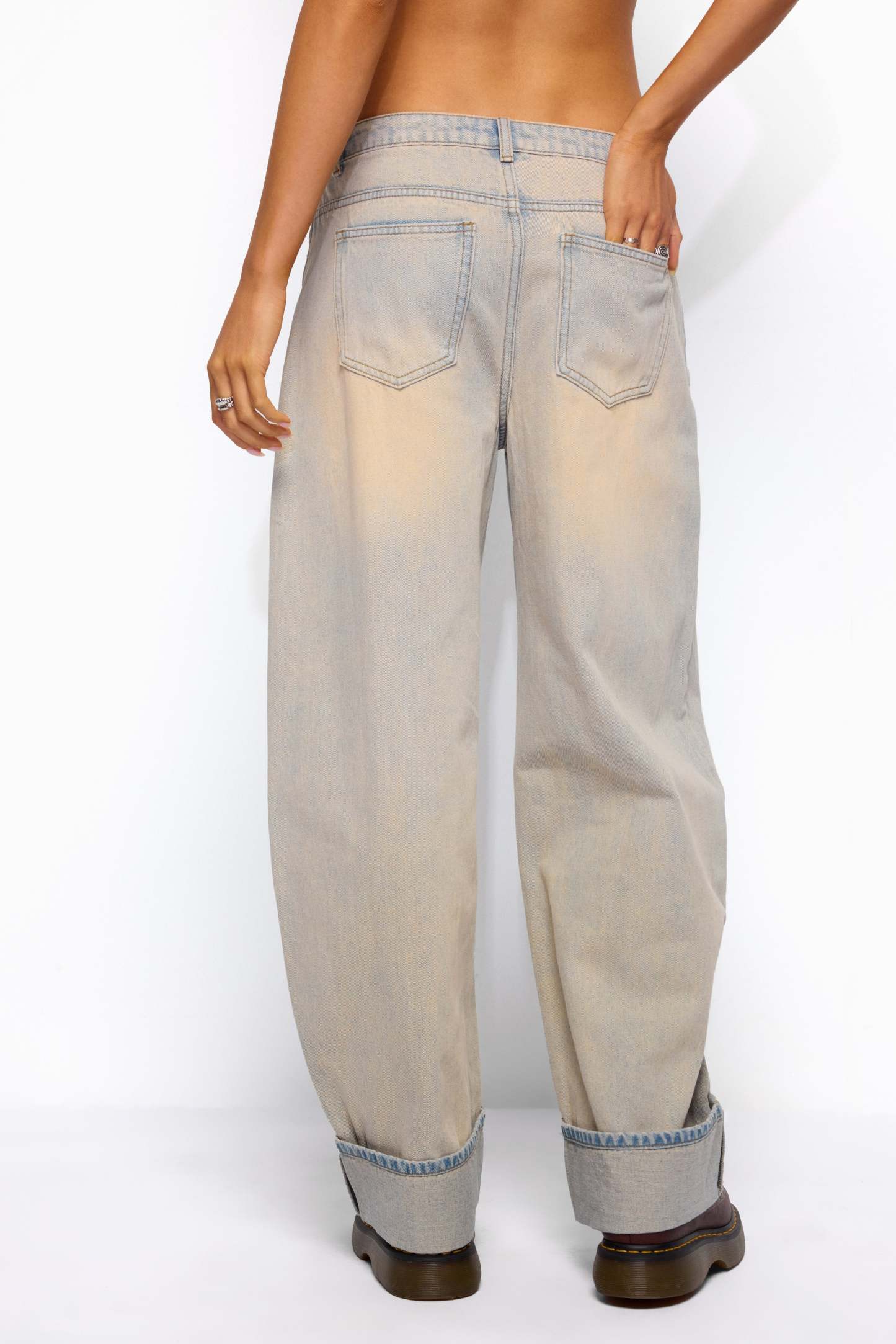 Kella Low Rise Baggy Jeans - LIGHT-BLUE