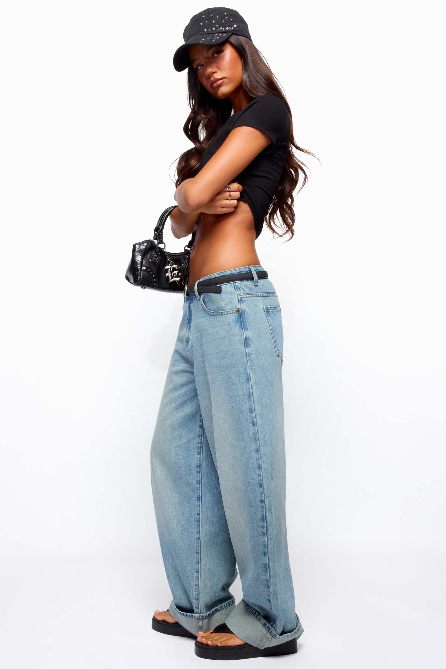 Kella Low Rise Baggy Jeans - TINTED-DENIM