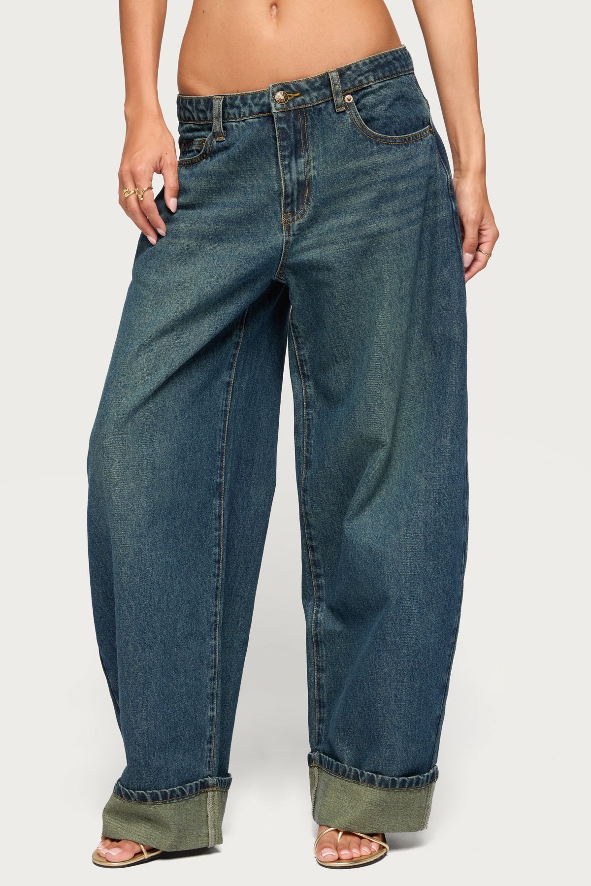 Kella Low Rise Baggy Jeans - TWILIGHT-BLUE