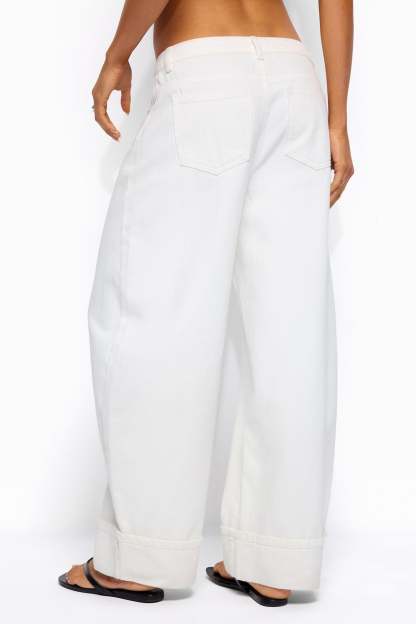 Kella Low Rise Baggy Jeans - WHITE