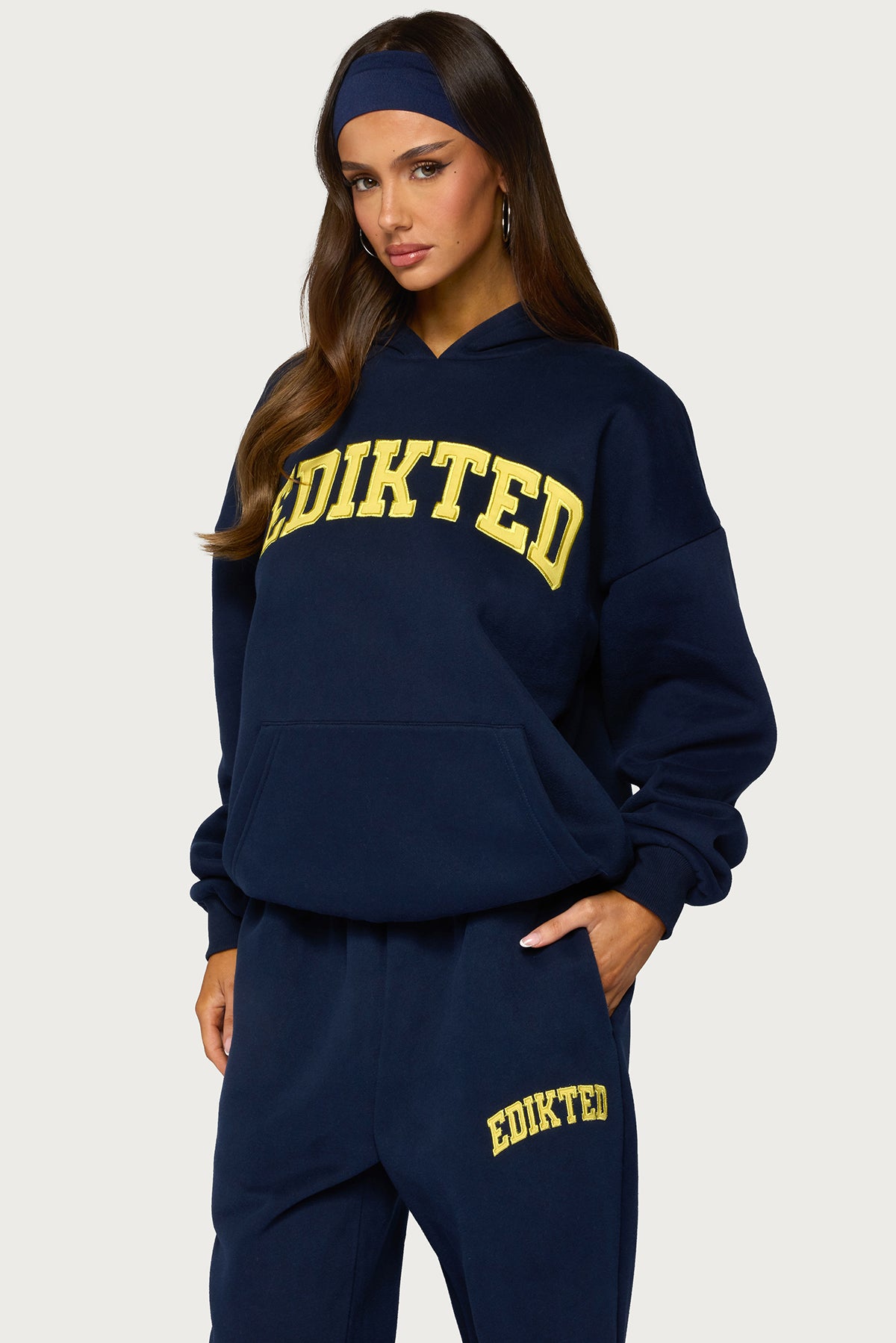 Edikted Crush Oversized Hoodie - NAVY
