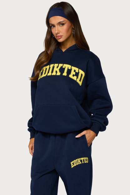 Edikted Crush Oversized Hoodie - NAVY