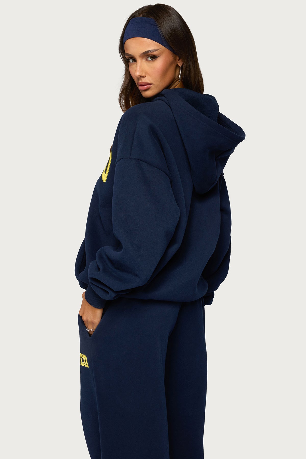 Edikted Crush Oversized Hoodie - NAVY