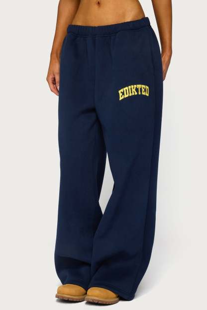 Edikted Crush Sweatpants - NAVY