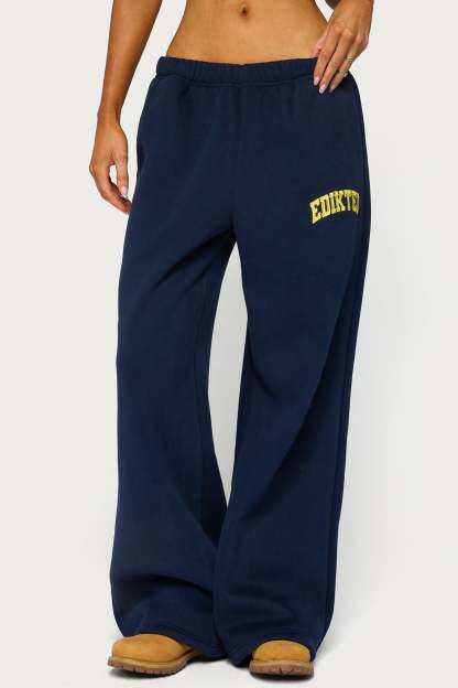 Edikted Crush Sweatpants - NAVY