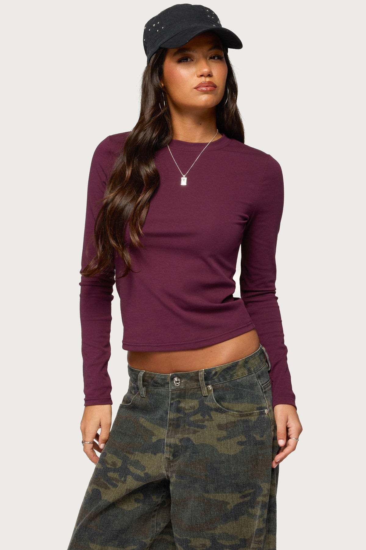 Kiyan Long Sleeve T Shirt - PLUM