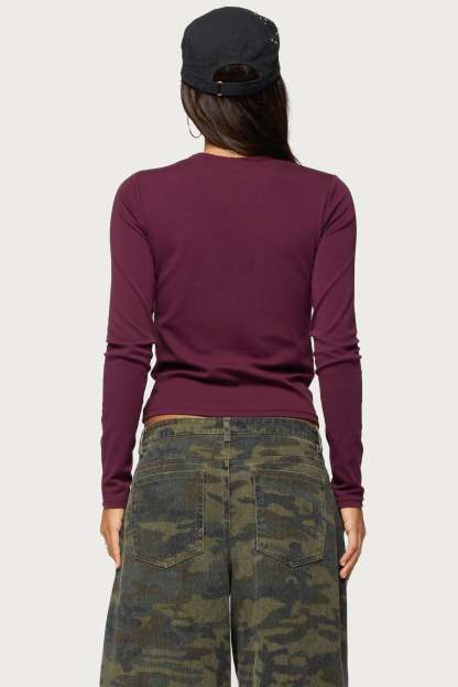 Kiyan Long Sleeve T Shirt - PLUM