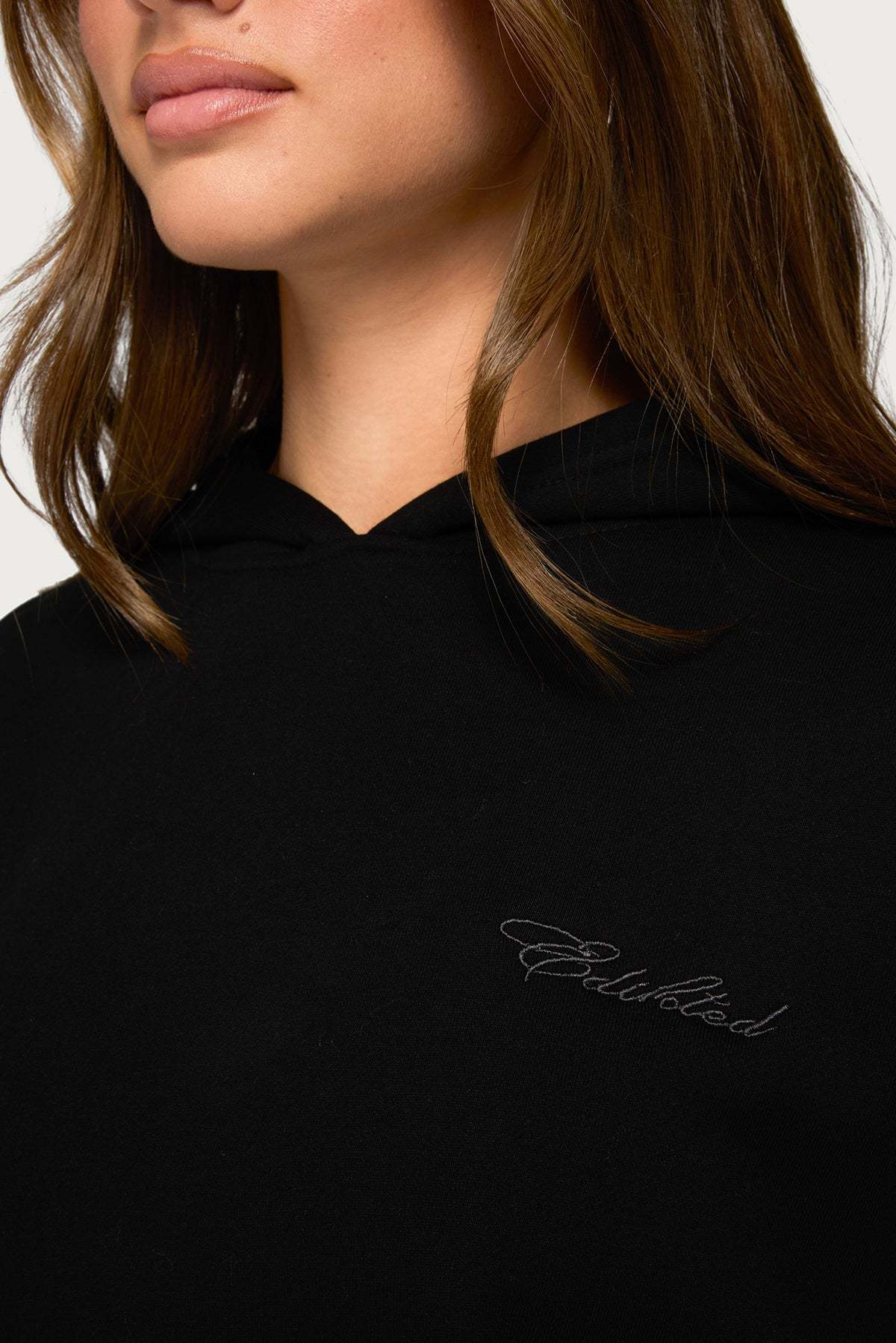 Basic Girl Oversized Edikted Hoodie - BLACK