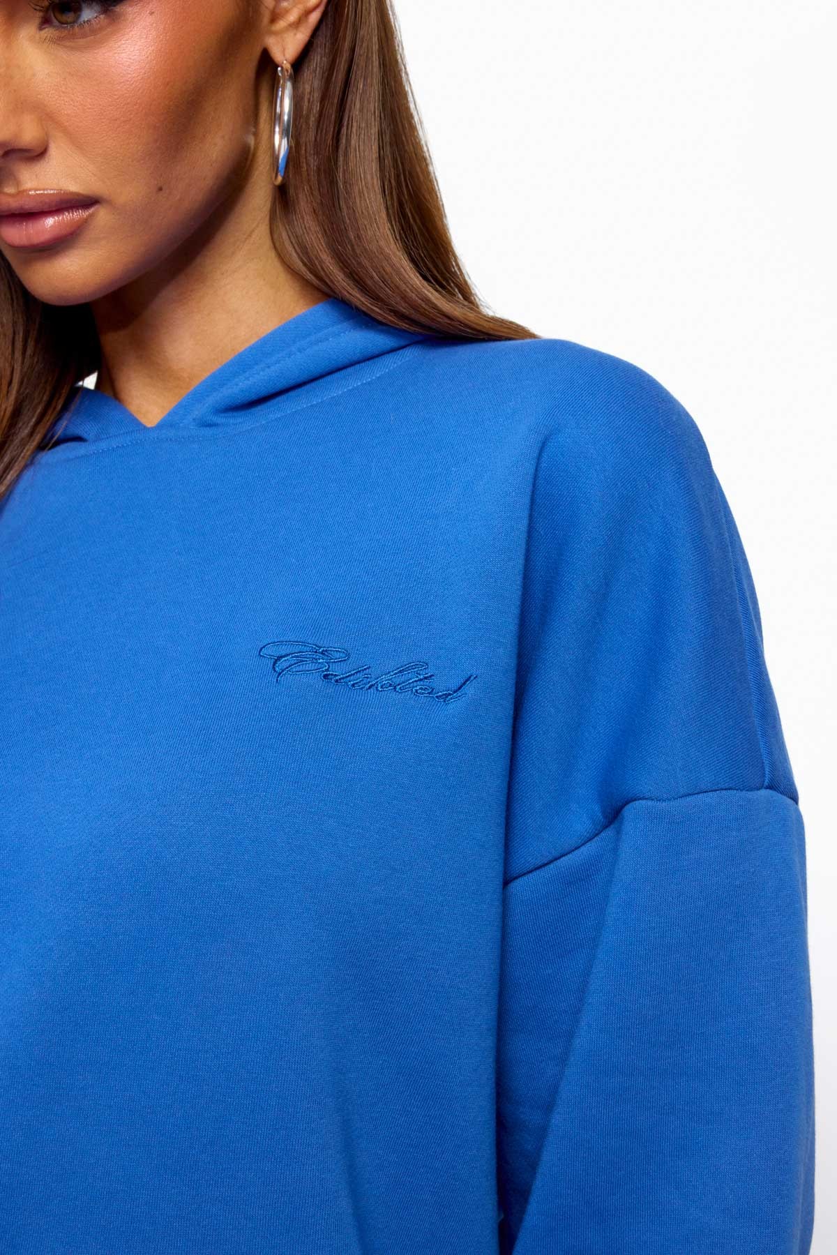 Basic Girl Oversized Edikted Hoodie - BLUE