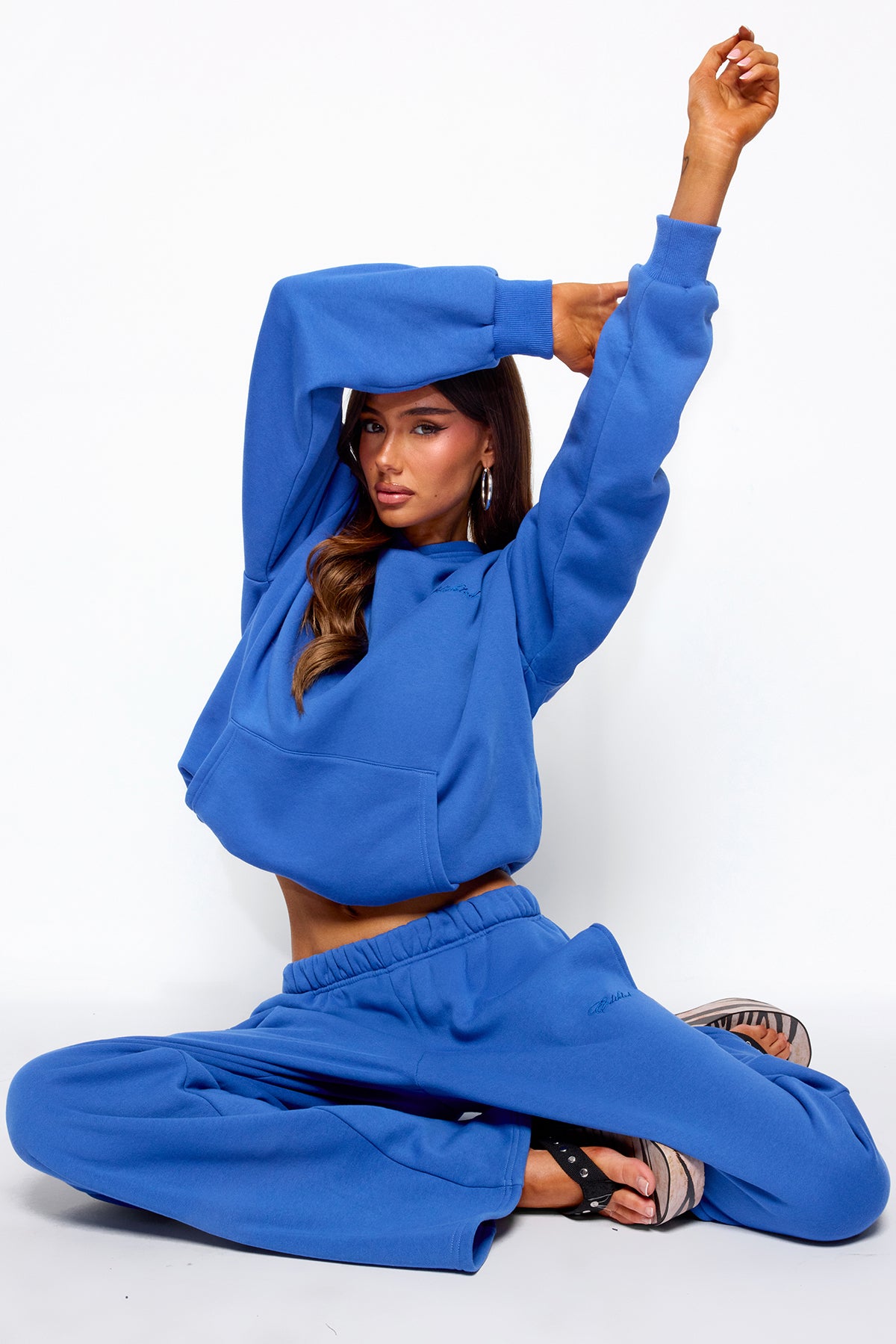 Basic Girl Wide Leg Edikted Sweatpants - BLUE