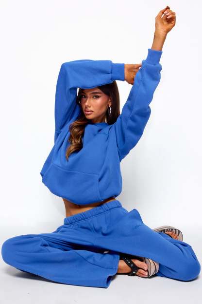 Basic Girl Wide Leg Edikted Sweatpants - BLUE