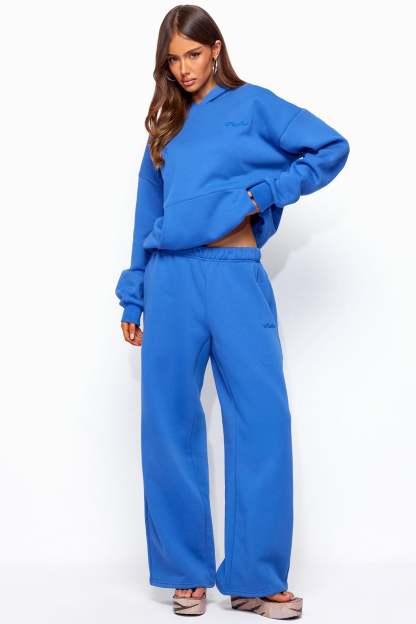 Basic Girl Wide Leg Edikted Sweatpants - BLUE