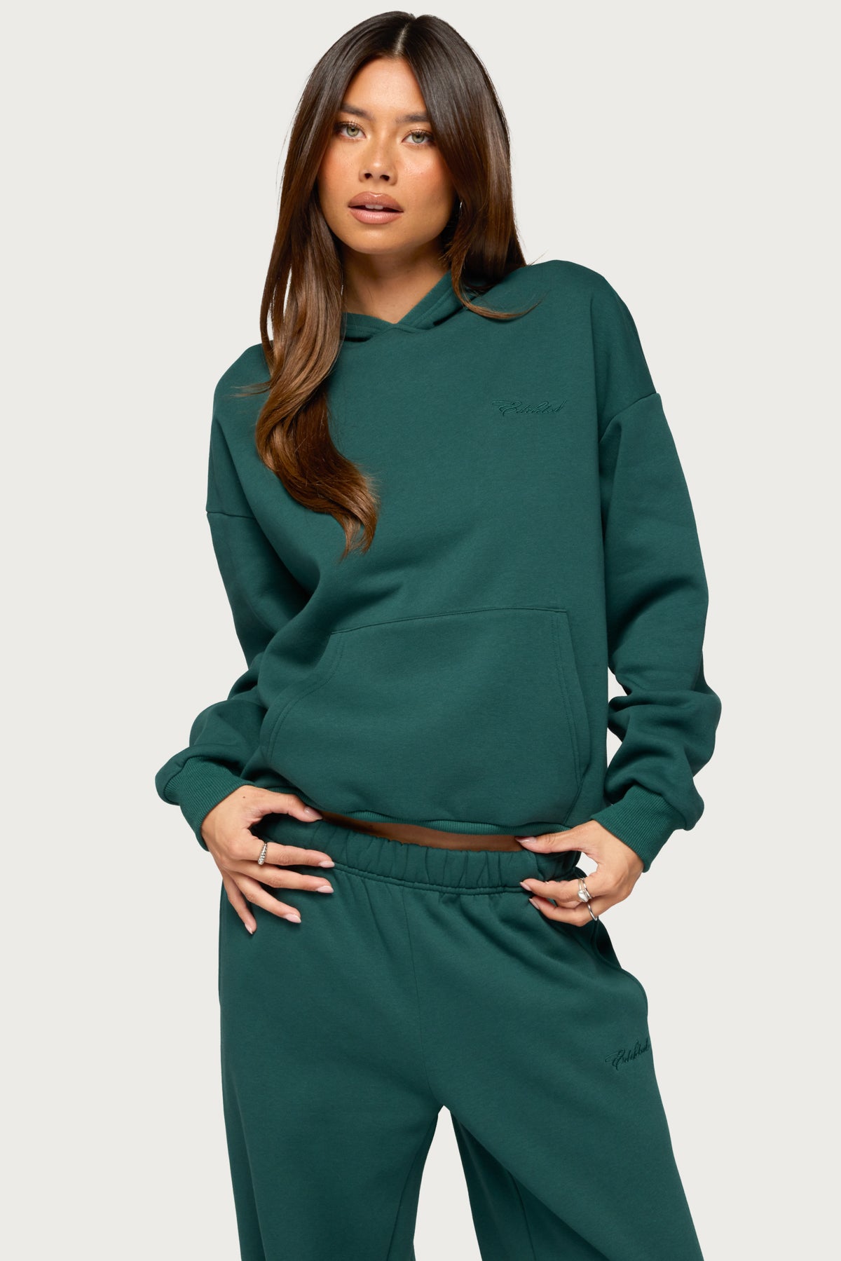 Basic Girl Oversized Edikted Hoodie - GREEN