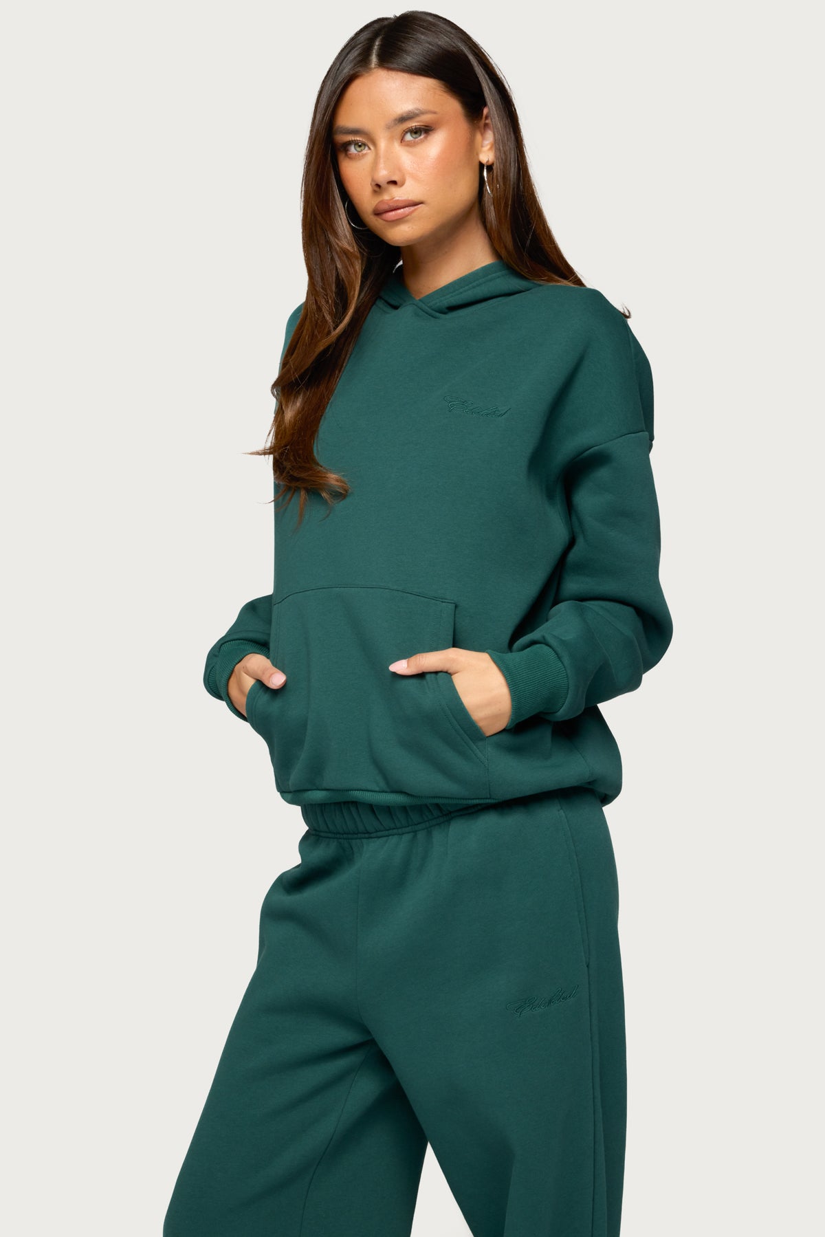Basic Girl Oversized Edikted Hoodie - GREEN
