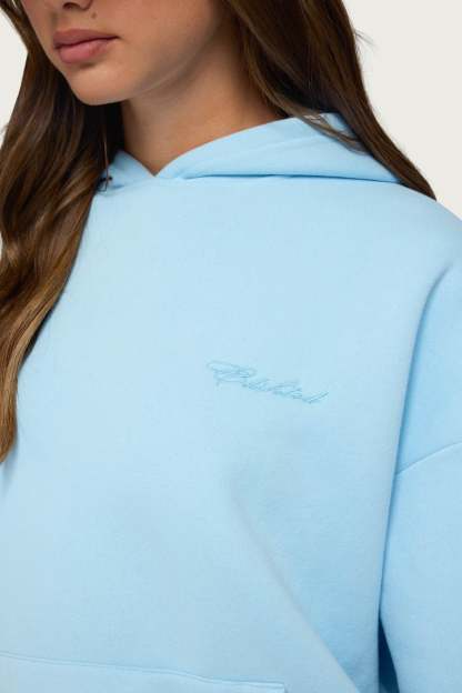 Basic Girl Oversized Edikted Hoodie - LIGHT-BLUE