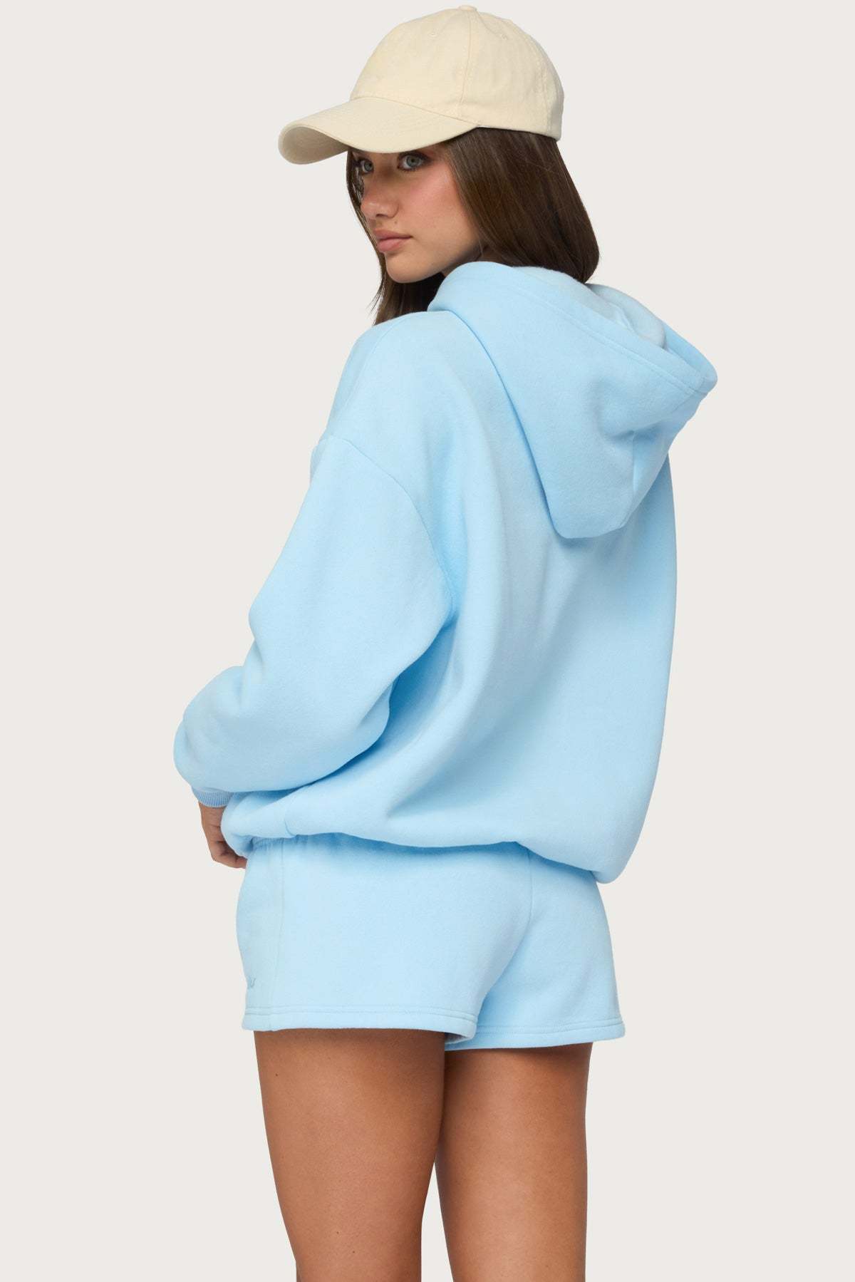 Basic Girl Oversized Edikted Hoodie - LIGHT-BLUE