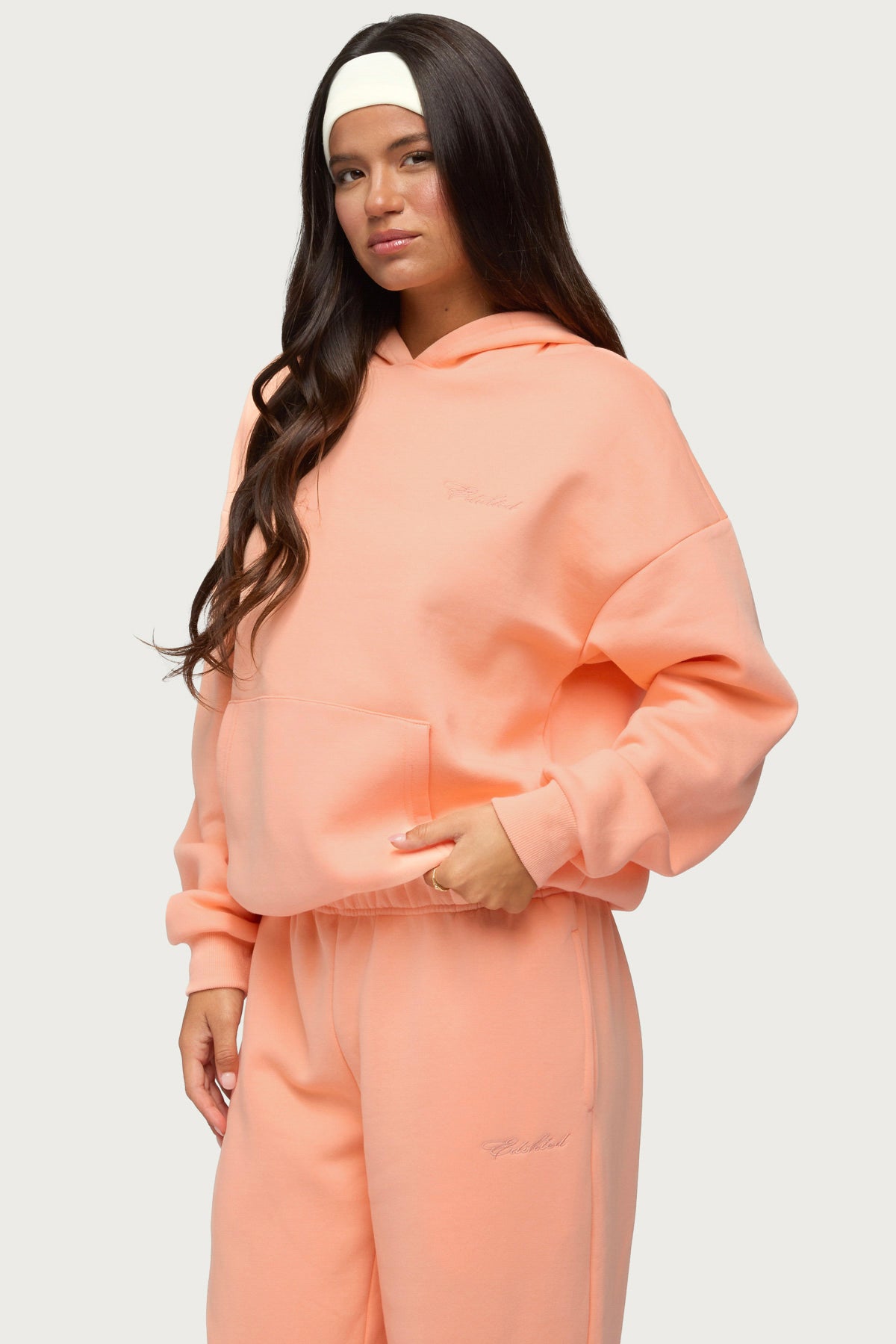 Basic Girl Oversized Edikted Hoodie - ORANGE