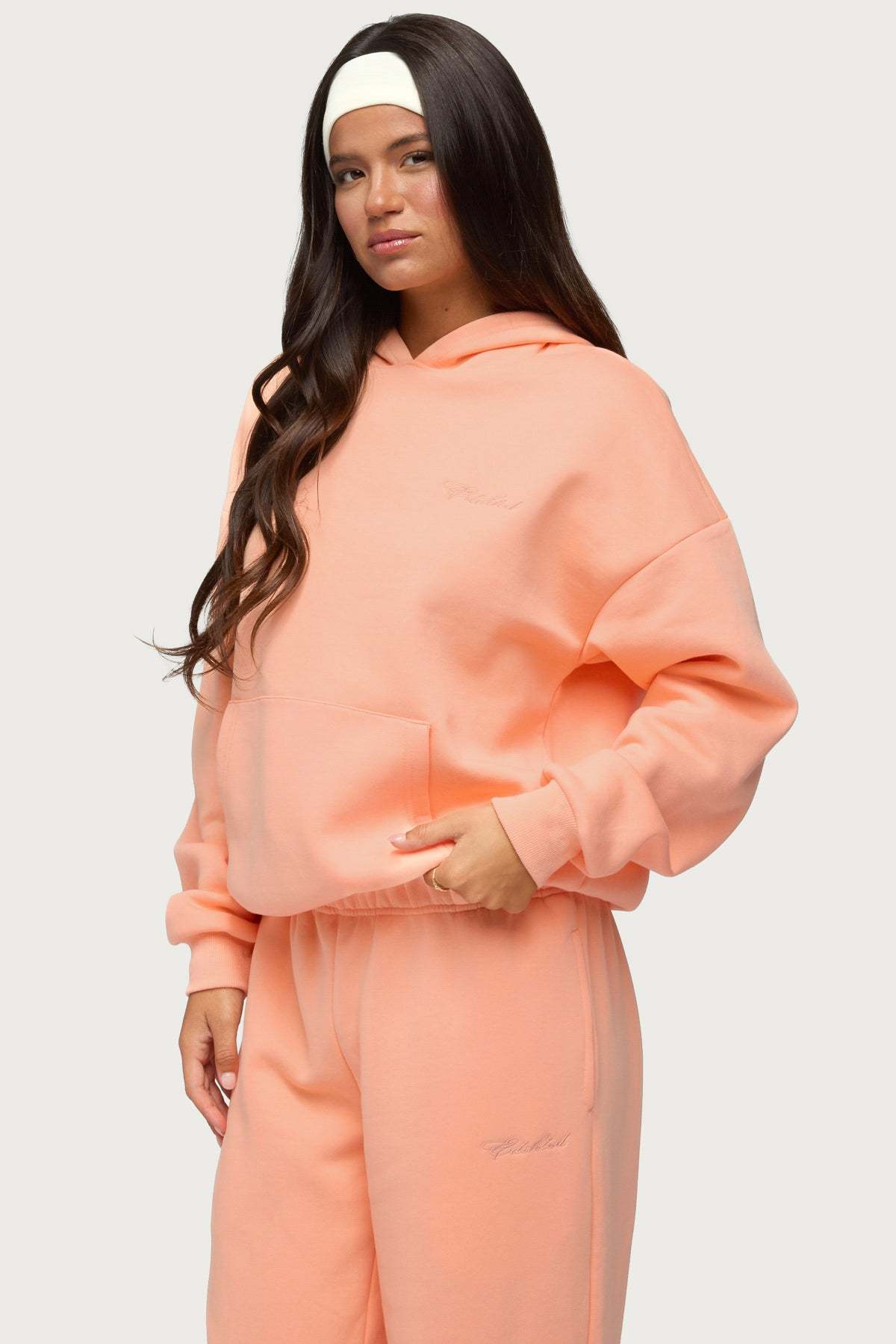 Basic Girl Oversized Edikted Hoodie - ORANGE
