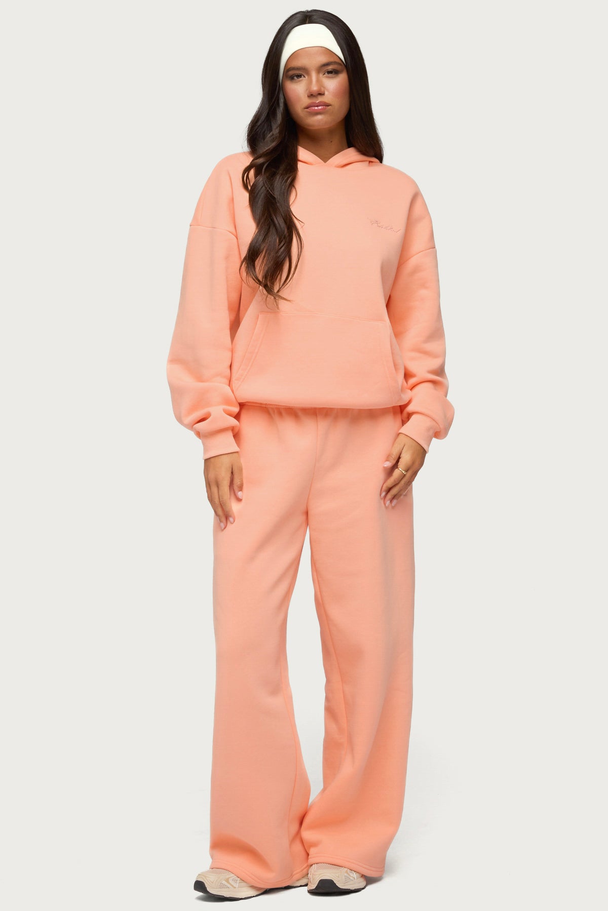 Basic Girl Wide Leg Edikted Sweatpants - ORANGE
