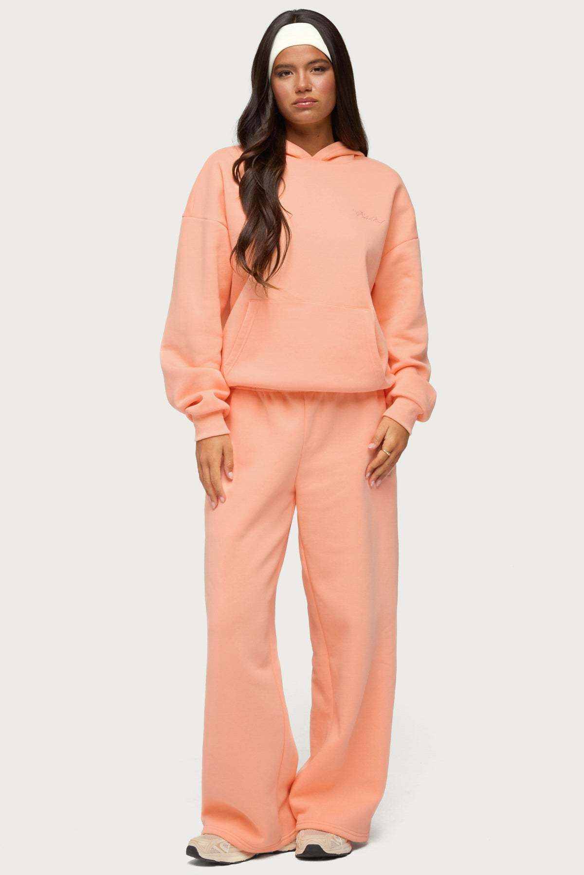 Basic Girl Wide Leg Edikted Sweatpants - ORANGE