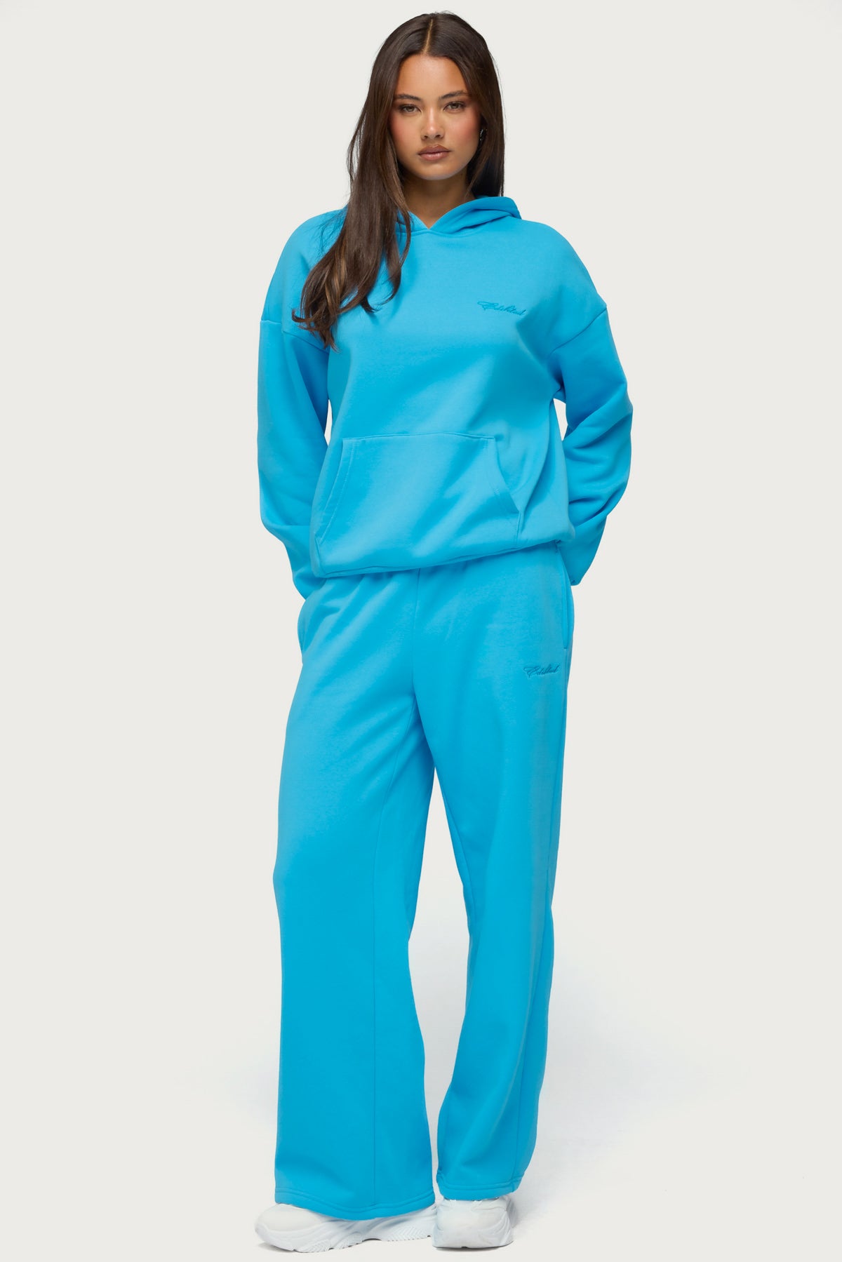 Basic Girl Wide Leg Edikted Sweatpants - TURQUOISE