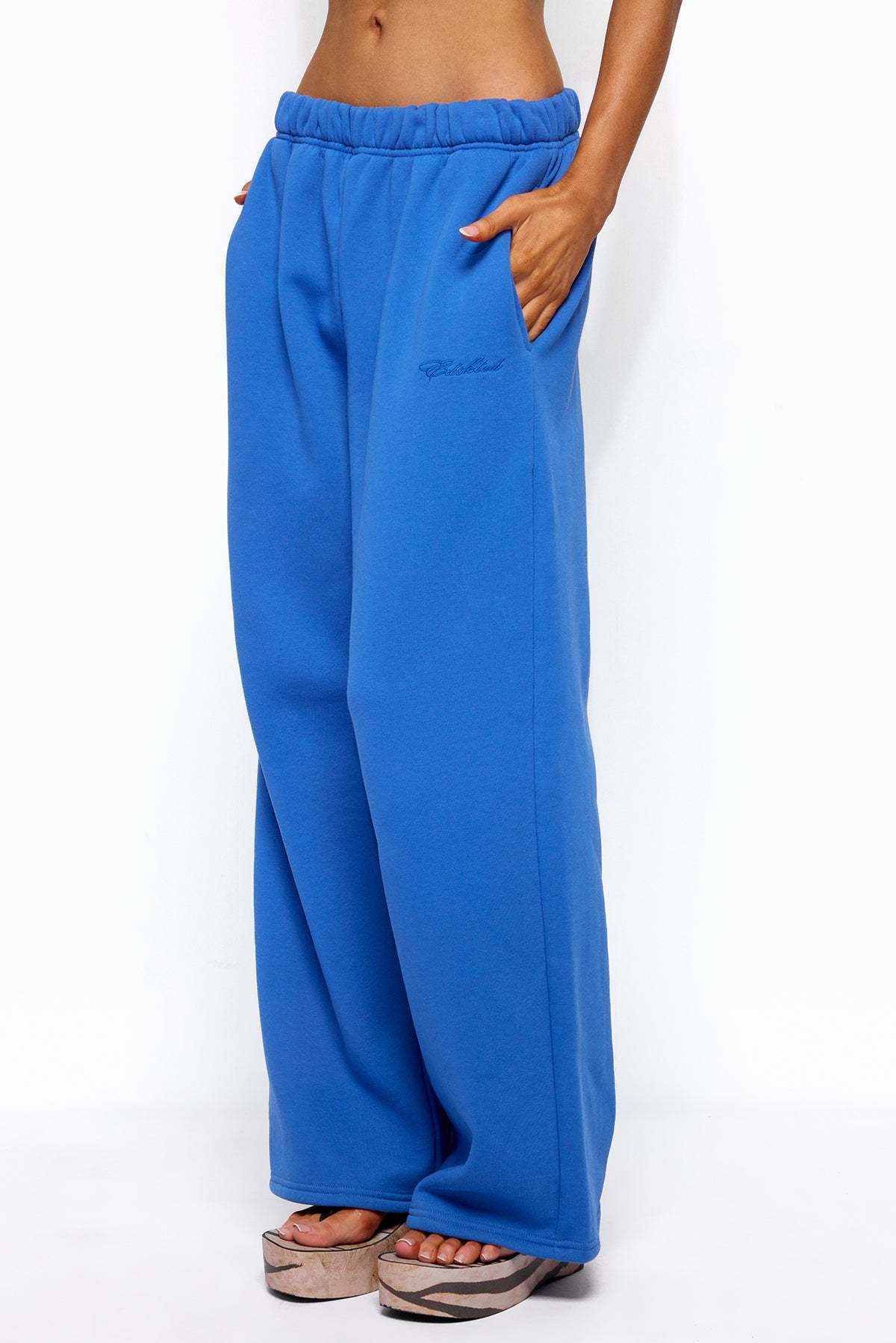 Basic Girl Wide Leg Edikted Sweatpants - BLUE