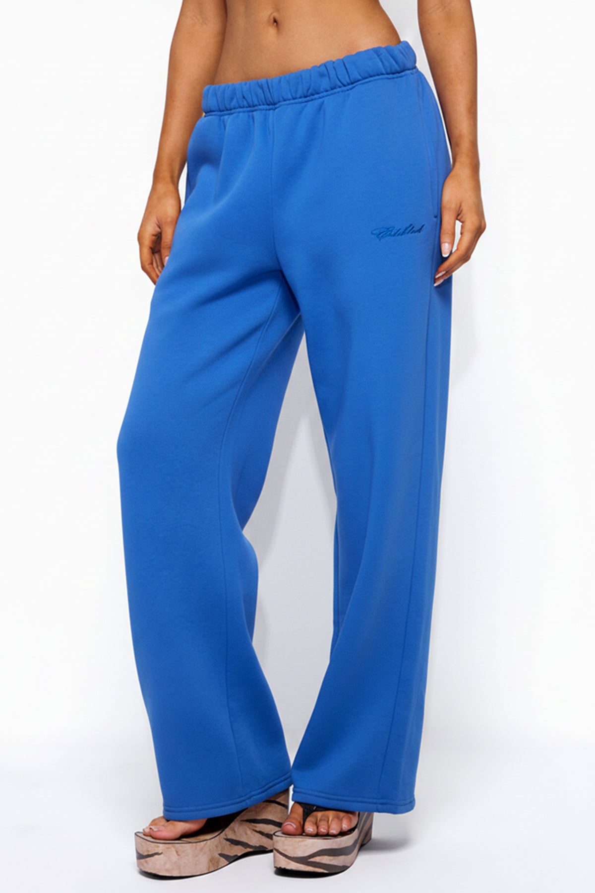 Basic Girl Wide Leg Edikted Sweatpants - BLUE