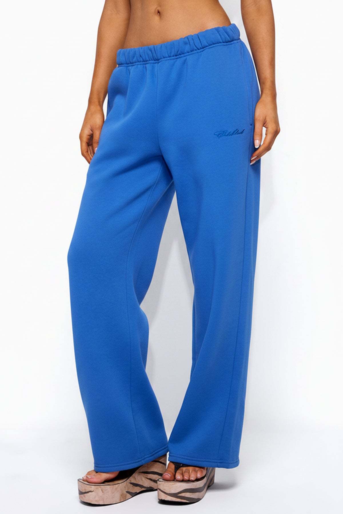Basic Girl Wide Leg Edikted Sweatpants - BLUE