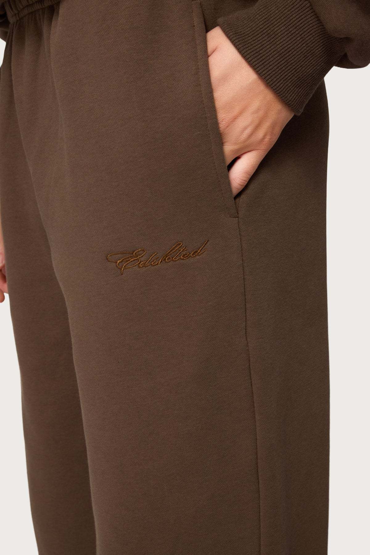 Basic Girl Wide Leg Edikted Sweatpants - BROWN