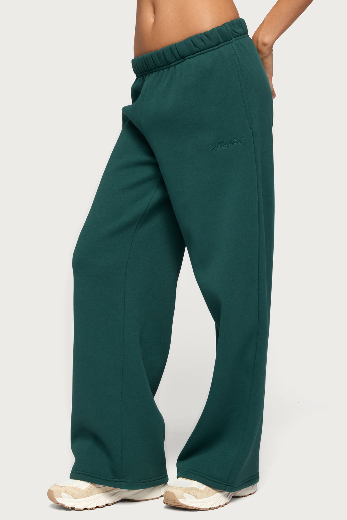Basic Girl Wide Leg Edikted Sweatpants - GREEN