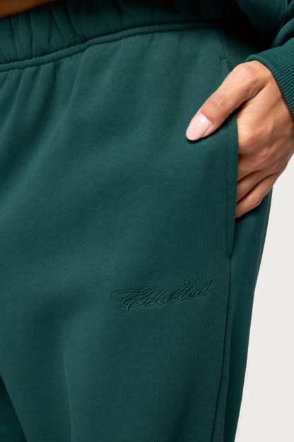 Basic Girl Wide Leg Edikted Sweatpants - GREEN