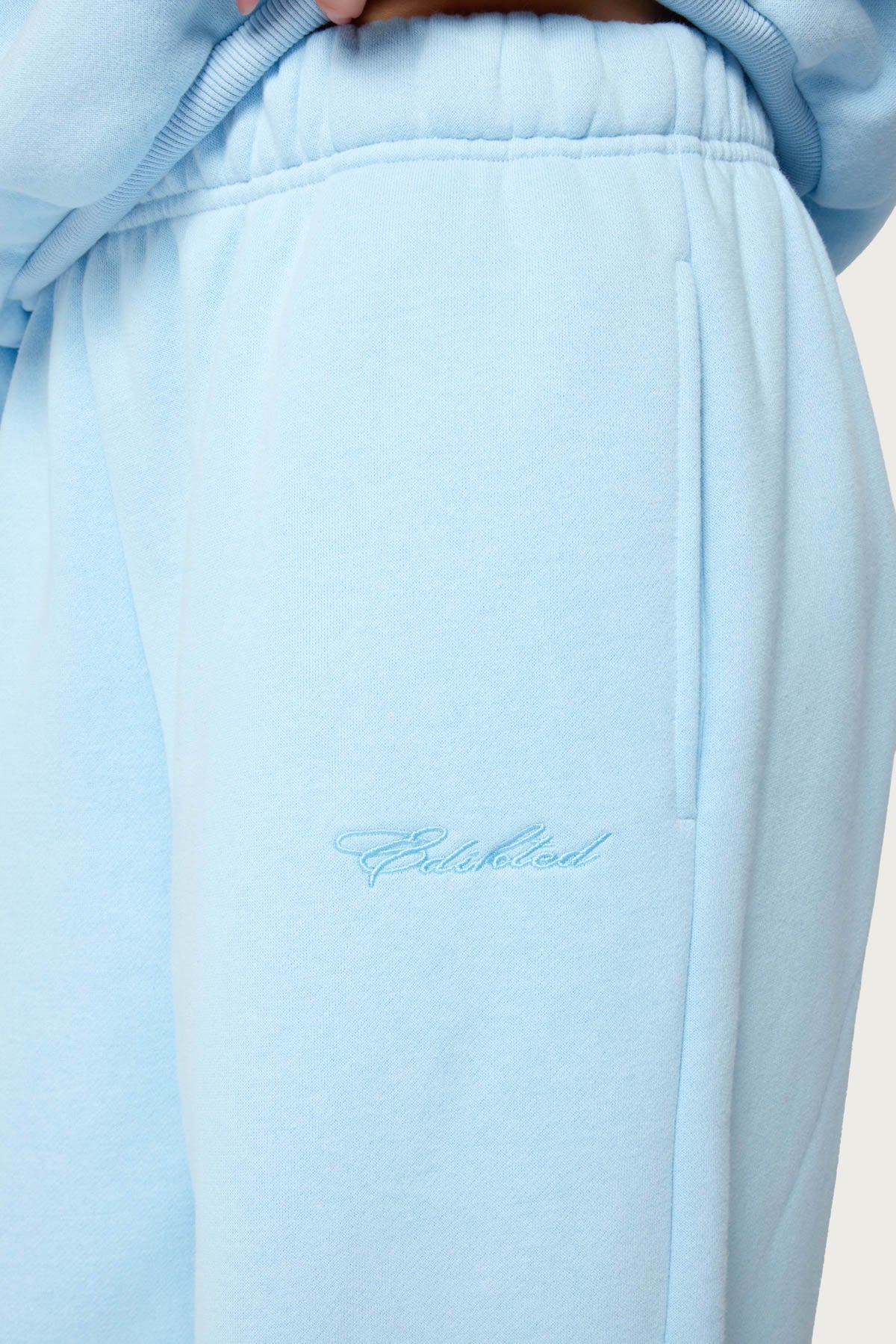 Basic Girl Wide Leg Edikted Sweatpants - LIGHT-BLUE