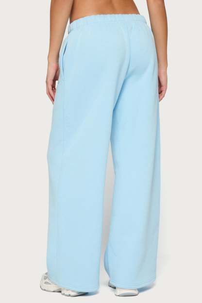 Basic Girl Wide Leg Edikted Sweatpants - LIGHT-BLUE