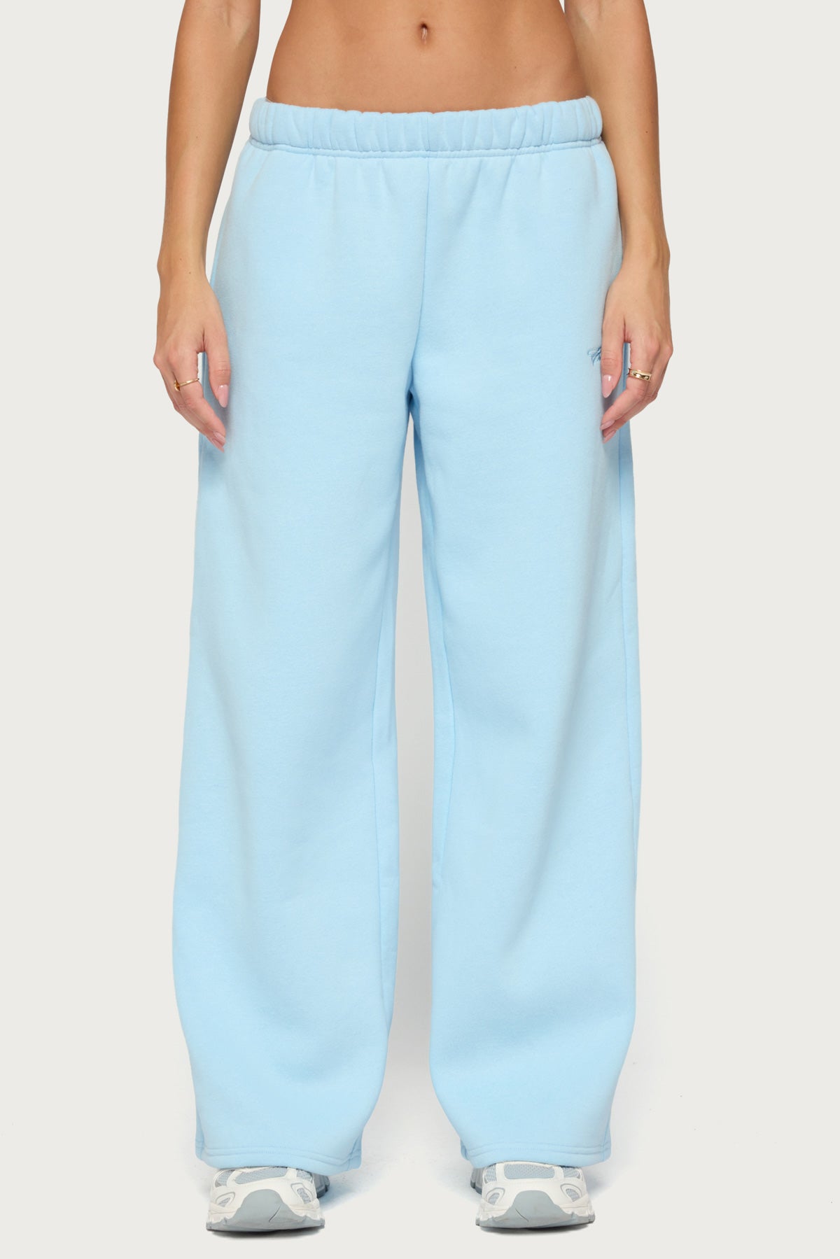 Basic Girl Wide Leg Edikted Sweatpants - LIGHT-BLUE