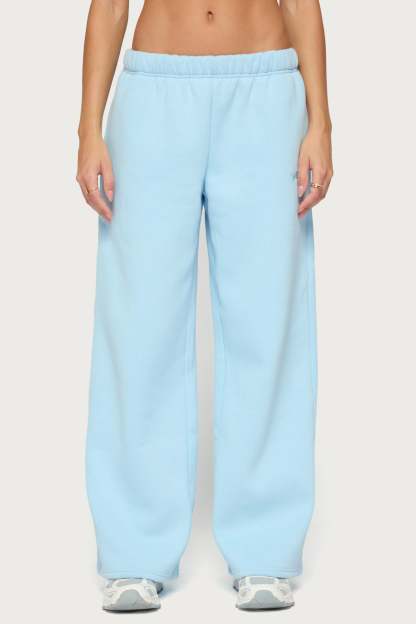 Basic Girl Wide Leg Edikted Sweatpants - LIGHT-BLUE