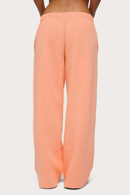 Basic Girl Wide Leg Edikted Sweatpants - ORANGE