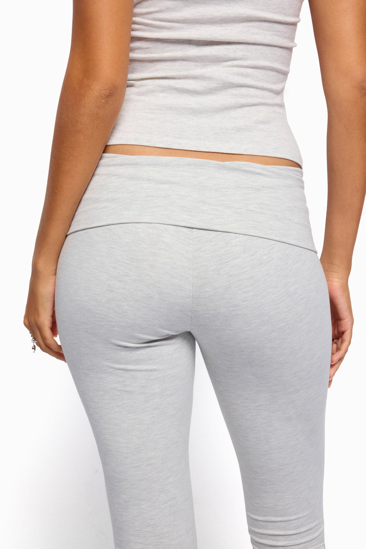 Rocio Foldover Capri Pants - LIGHT-GRAY-MELANGE