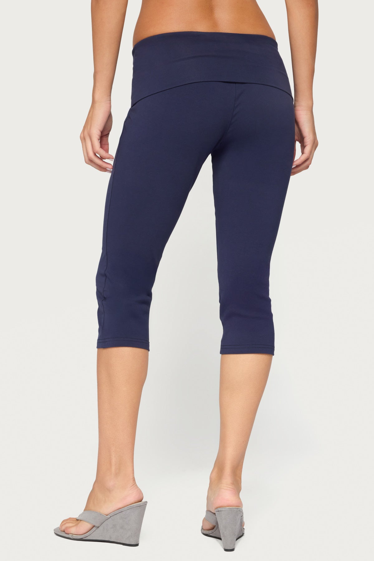 Rocio Foldover Capri Pants - NAVY
