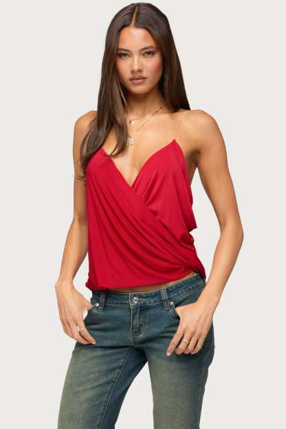 Ainsley Wrap Top - RED