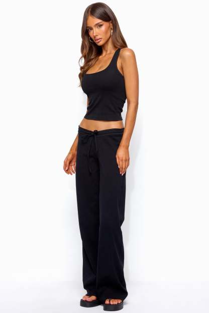 Claudia Straight Leg Pants - BLACK