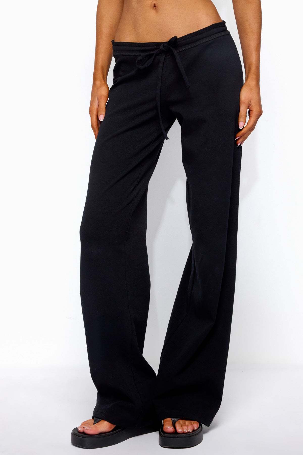 Claudia Straight Leg Pants - BLACK