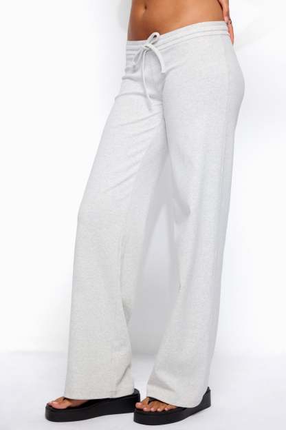 Claudia Straight Leg Pants - GRAY-MELANGE