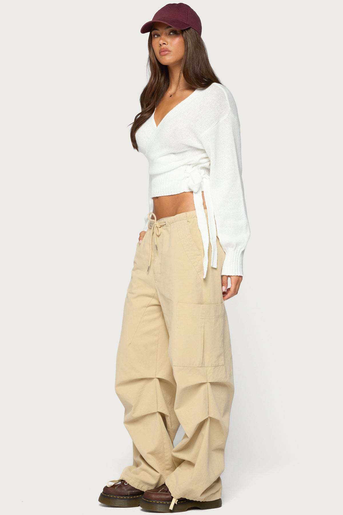 Stella Wrap Knit Cardigan - WHITE