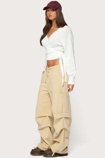 Stella Wrap Knit Cardigan - WHITE