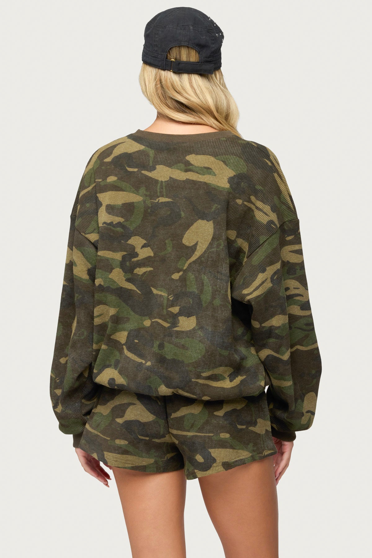 Baila Waffle Henley Top - MIX