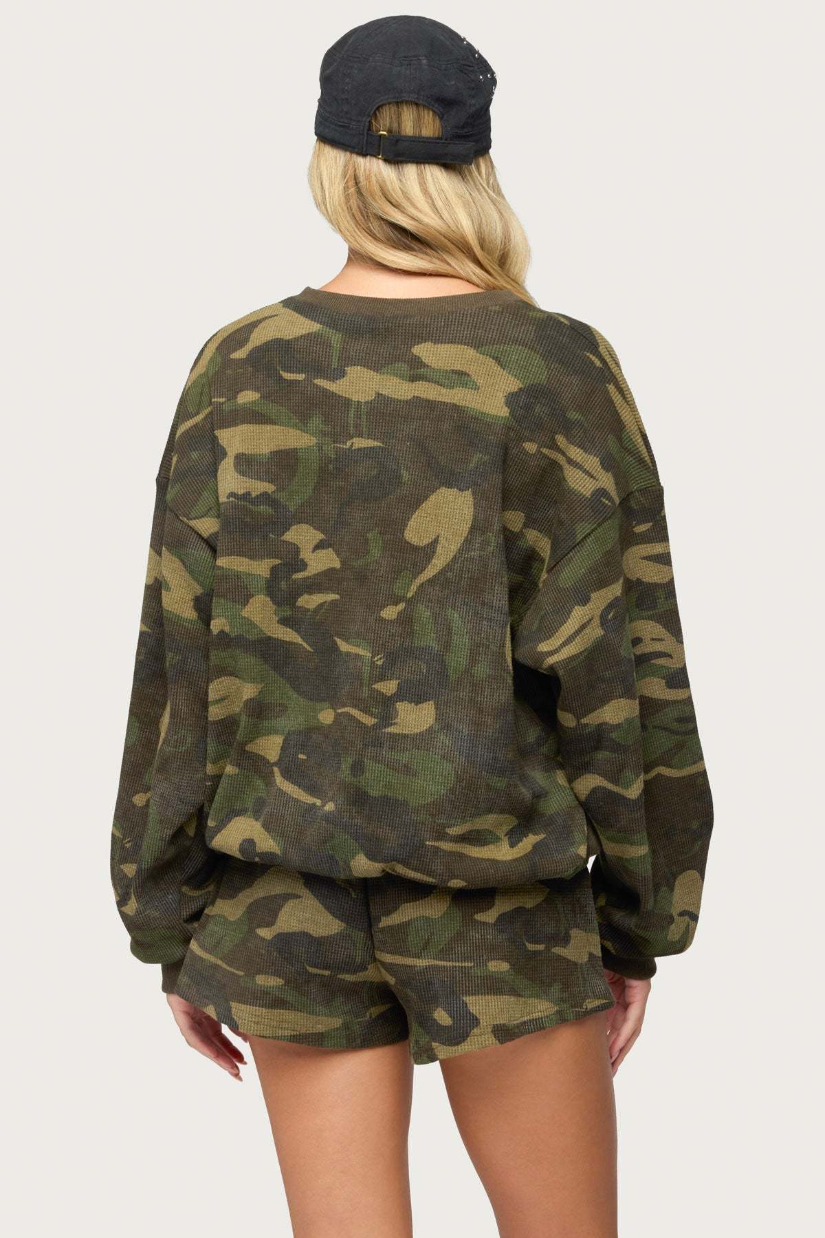 Baila Waffle Henley Top - MIX