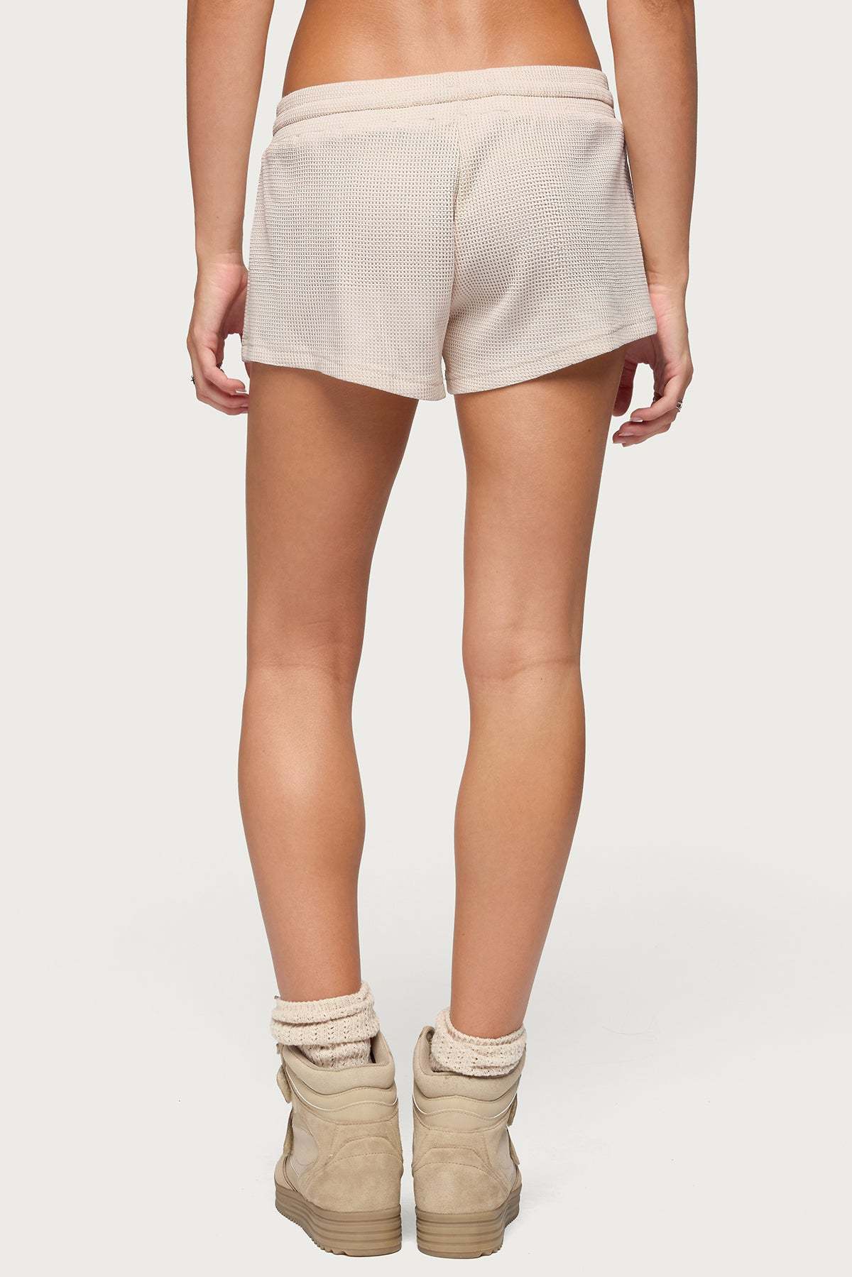 Baila Waffle Shorts - STONE