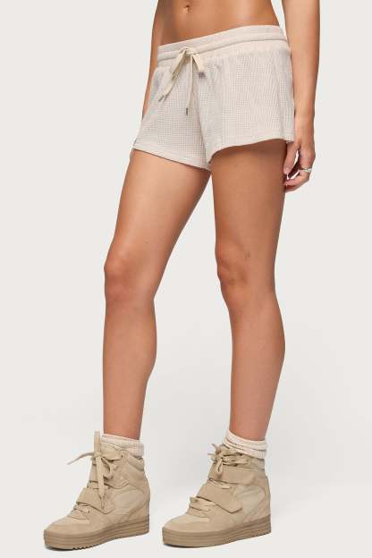 Baila Waffle Shorts - STONE